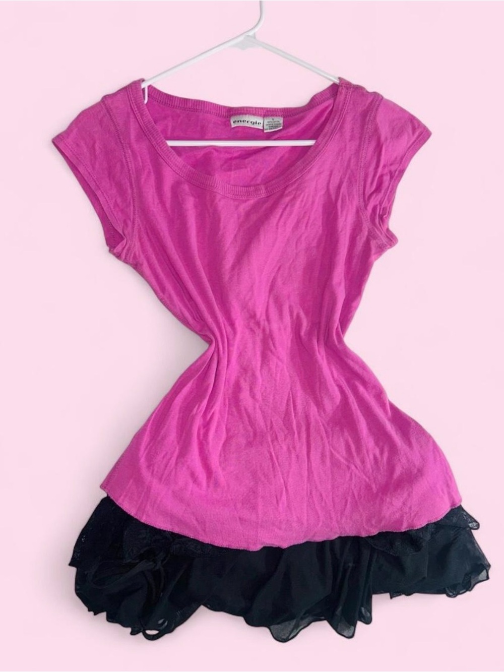 Energie Hot Pink Cap Sleeve Tee